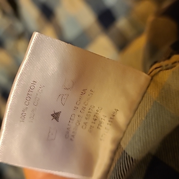 Blue/navy/sand patterened button-down - Picture 4 of 5